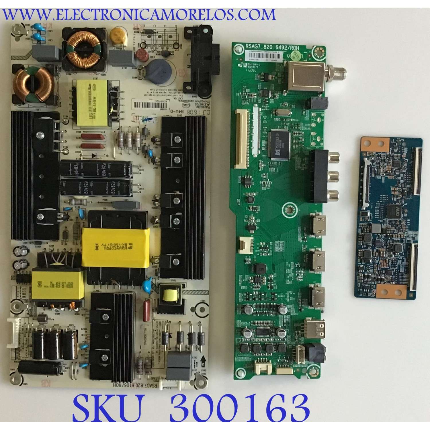 KIT DE TARJETAS PARA TV INSIGNIA / NUMERO DE PARTE MAIN 193469 / RSAG7.820.6492/ROH / LTDN55K220US(0) / 193468 / T-CON 5555T16C10 / 55T23-C02 / 55.55T16.C10 / T550HVN08.1 / FUENTE 193347 / RSAG7.820-6106/ROH / PANEL HD550DF-B52 / MODELO NS-55D510NA17